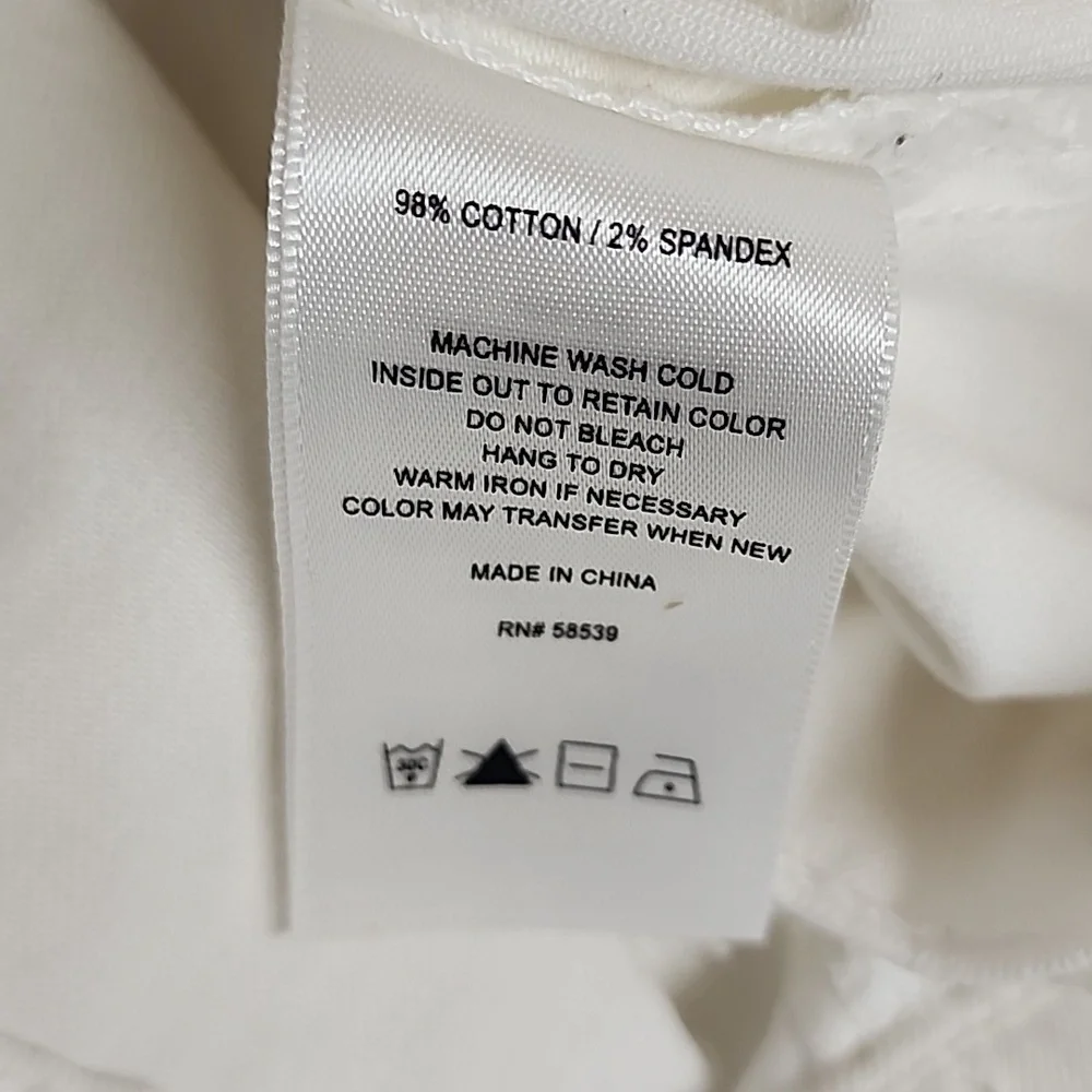 Kut from the Kloth White Denim Jean Jacket Sz L Classic, Minimalist